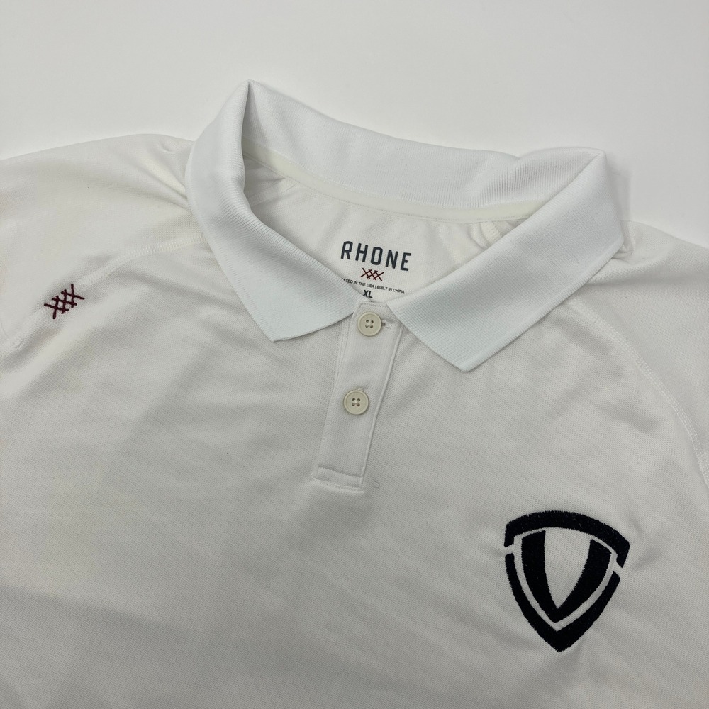Rhone Delta Pique Polo Shirt Mens XL White Short Sleeve Performance DPP-181
